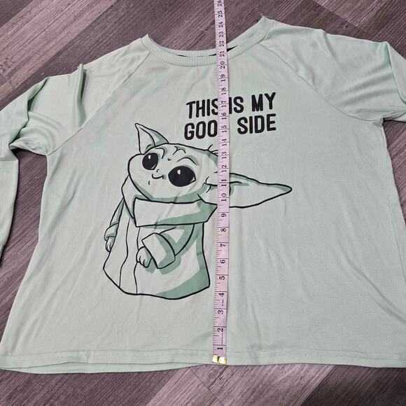 Star Wars Green Mandalorian The Child 2 Piece Pajama Set Soft PJ Top & Pants XL - Picture 8 of 11